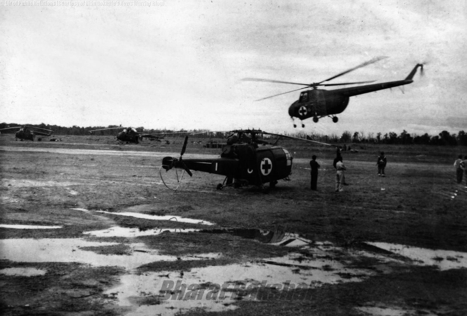 An Allouette III during the evacuation